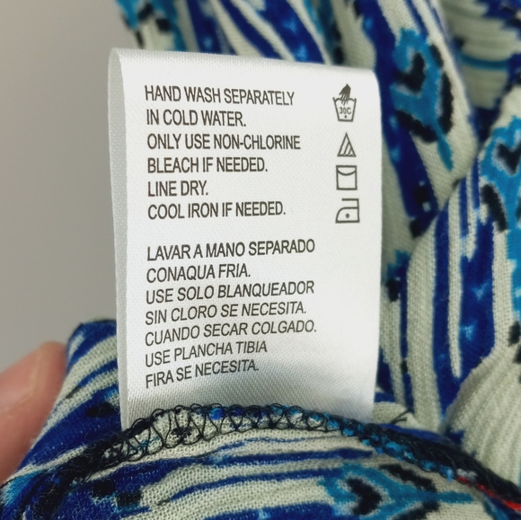 BILA Boho Ikat Print Creped Fabric Overlay Bodice Sleeveless Maxi Dress XL - Picture 12 of 13